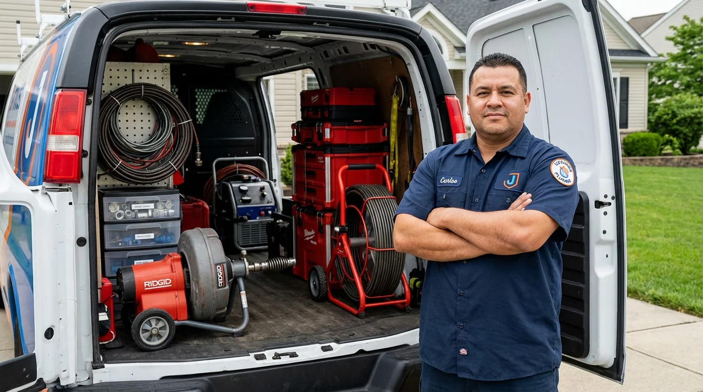 Professional drain cleaning equipment and Johns Plumbing LLC plumber in The Colony